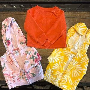 Girls NEWBORN zip up jackets and sweater (3 included)